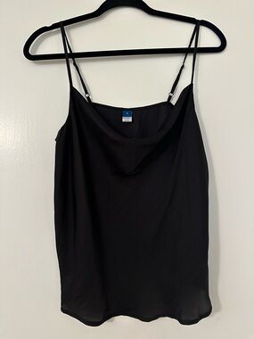 Old Navy Black Drop Neck Satin Cami Top